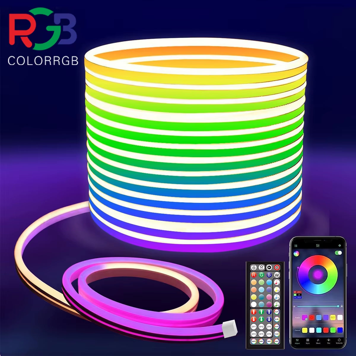 Lumora RGB Neon Rope Light close-up of flexible LED strip