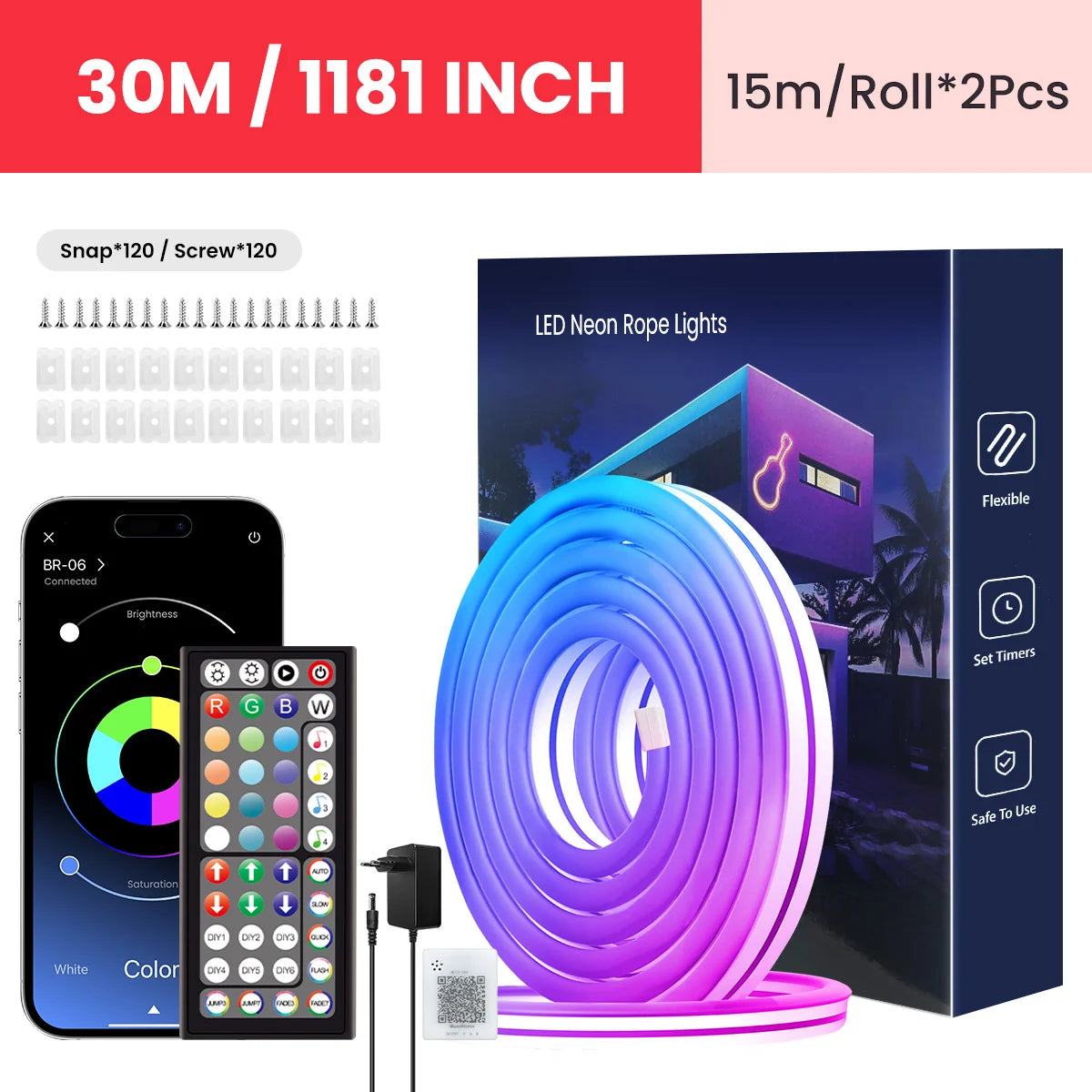 Lumora Neon Rope Light IP65 waterproof detail