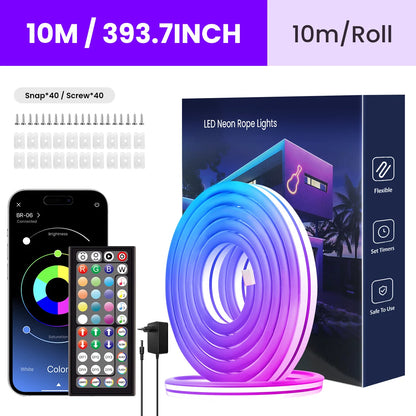 Lumora RGB Smart Neon Rope Light — ambient LED glow in living room