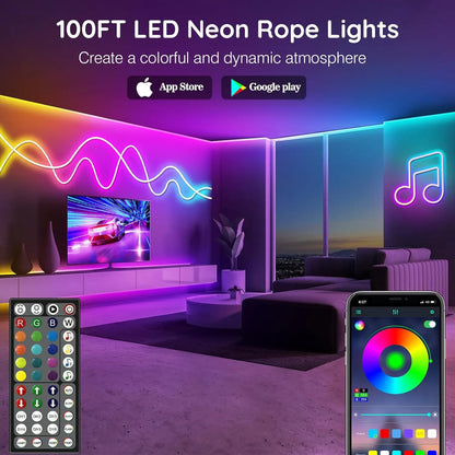 Lumora Neon Rope Light colour modes — full RGB spectrum
